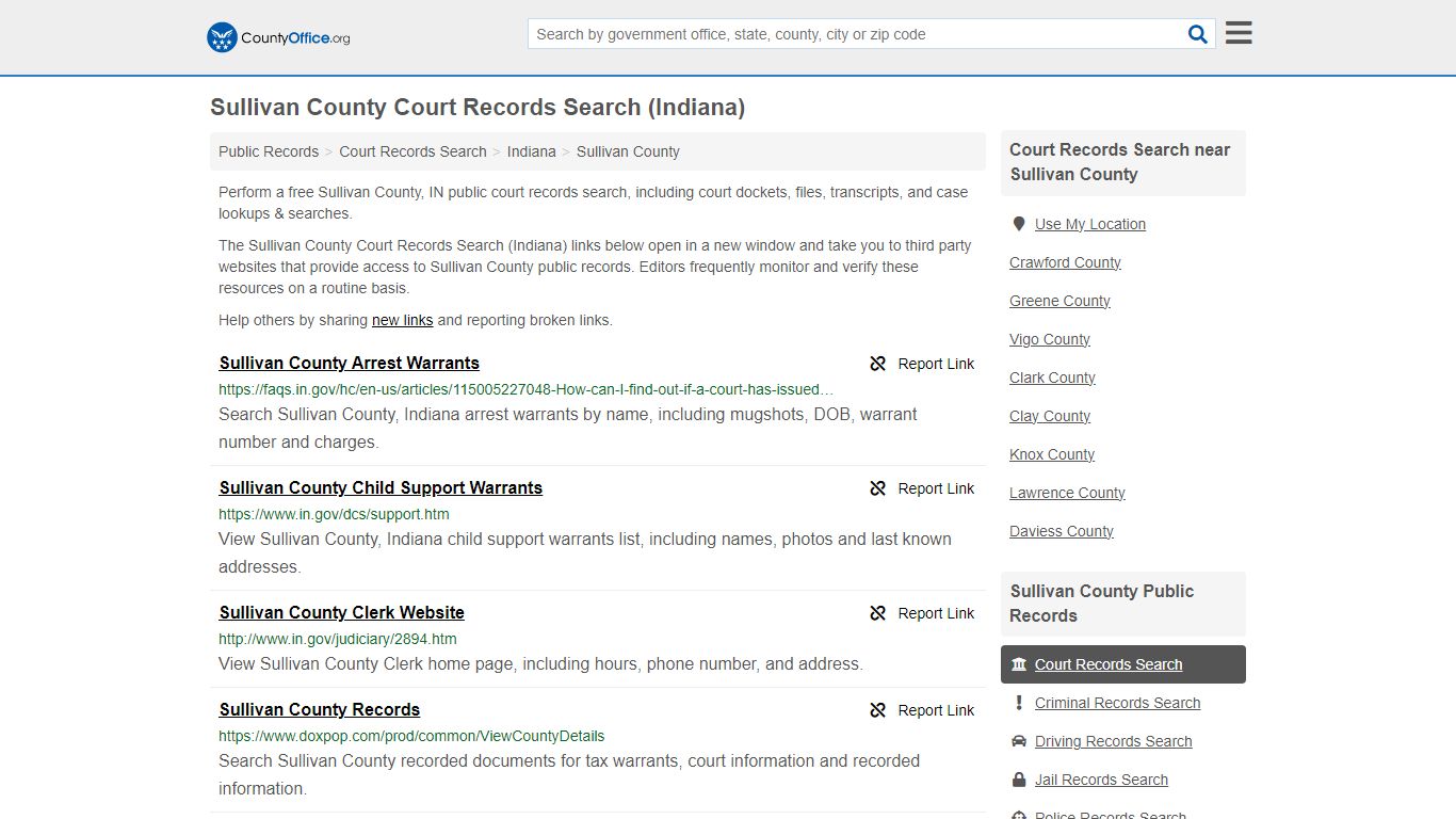 Sullivan County Court Records Search (Indiana)